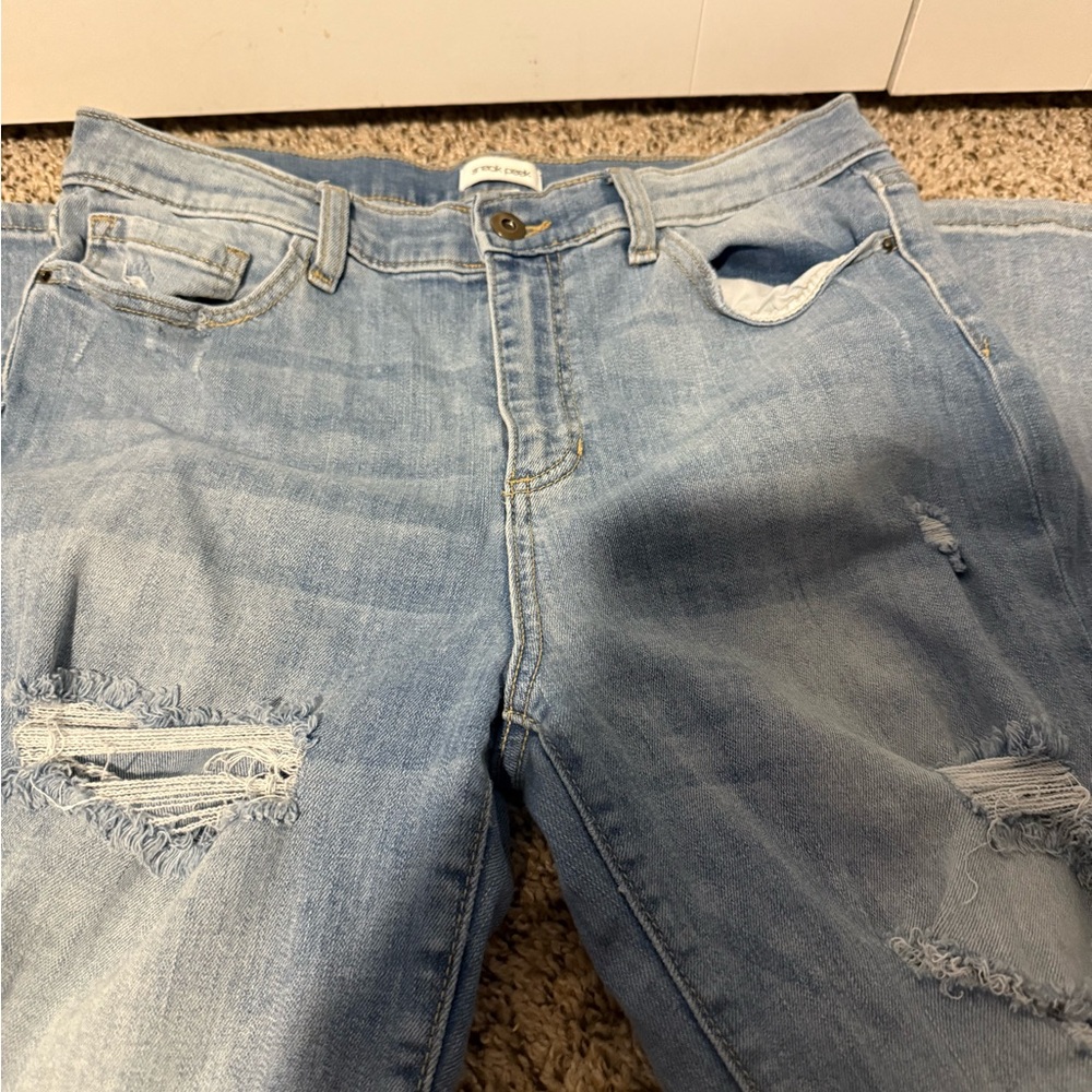 Sneak Peek Light Blue Ripped Boyfriend Jeans